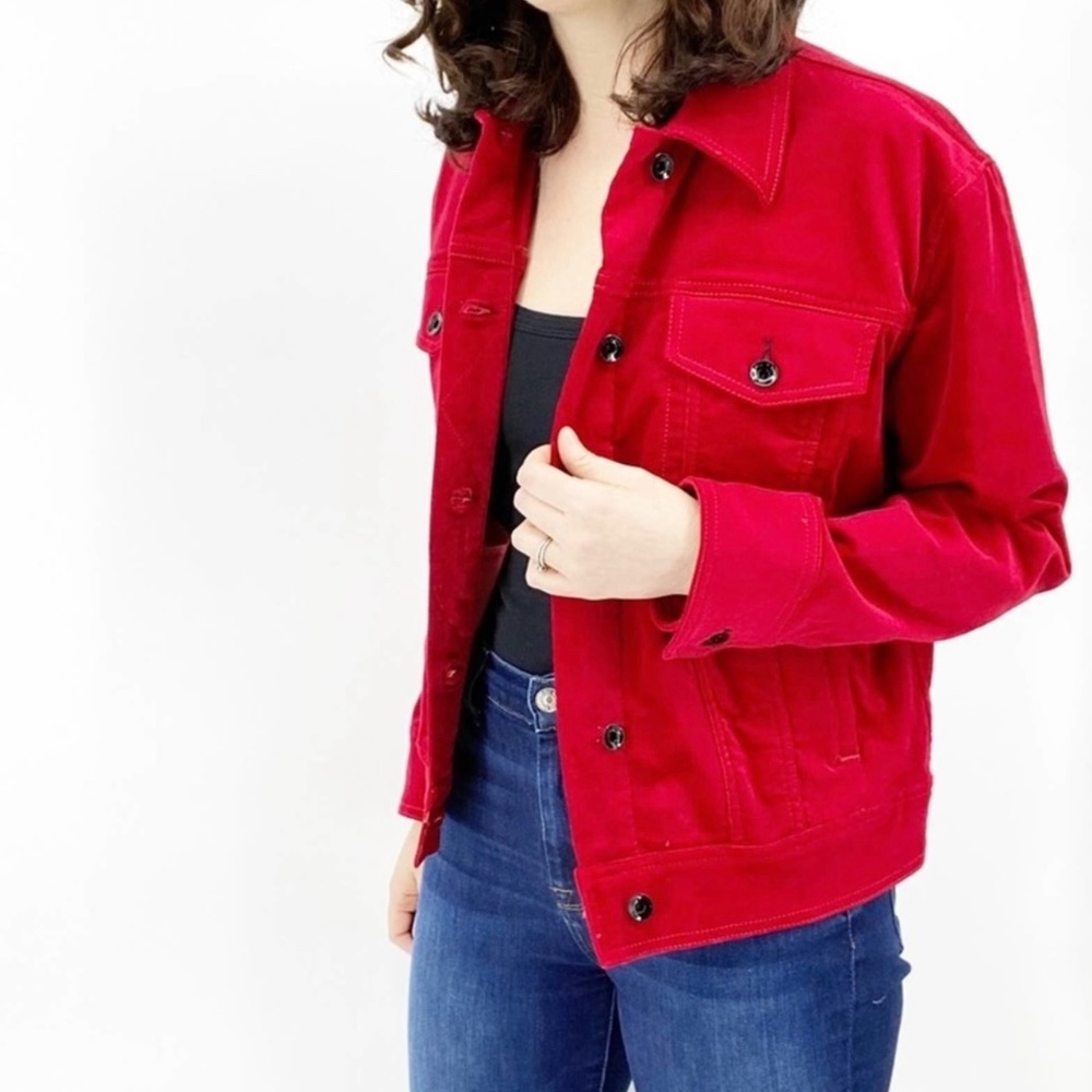 rag & bone Red denim Oversized Jacket size XXS